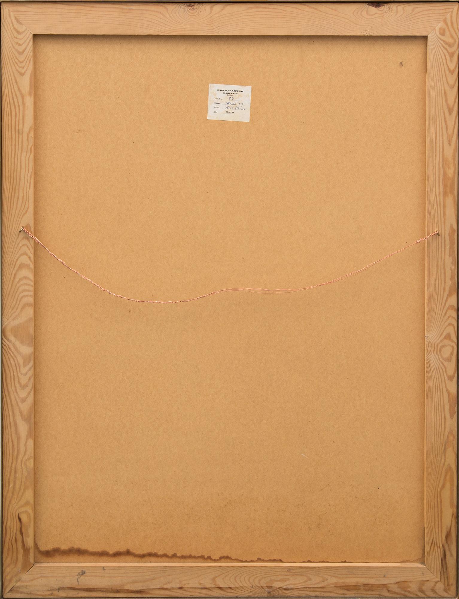 SPEGEL, Glasmäster Markaryd, etikettmärkt.