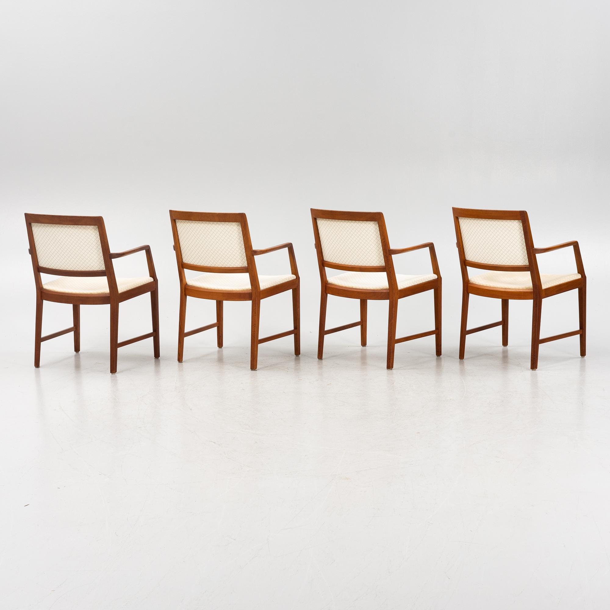 Bertil Fridhagen, four teak armchairs, Bodafors, Sweden, 1960's/70's.
