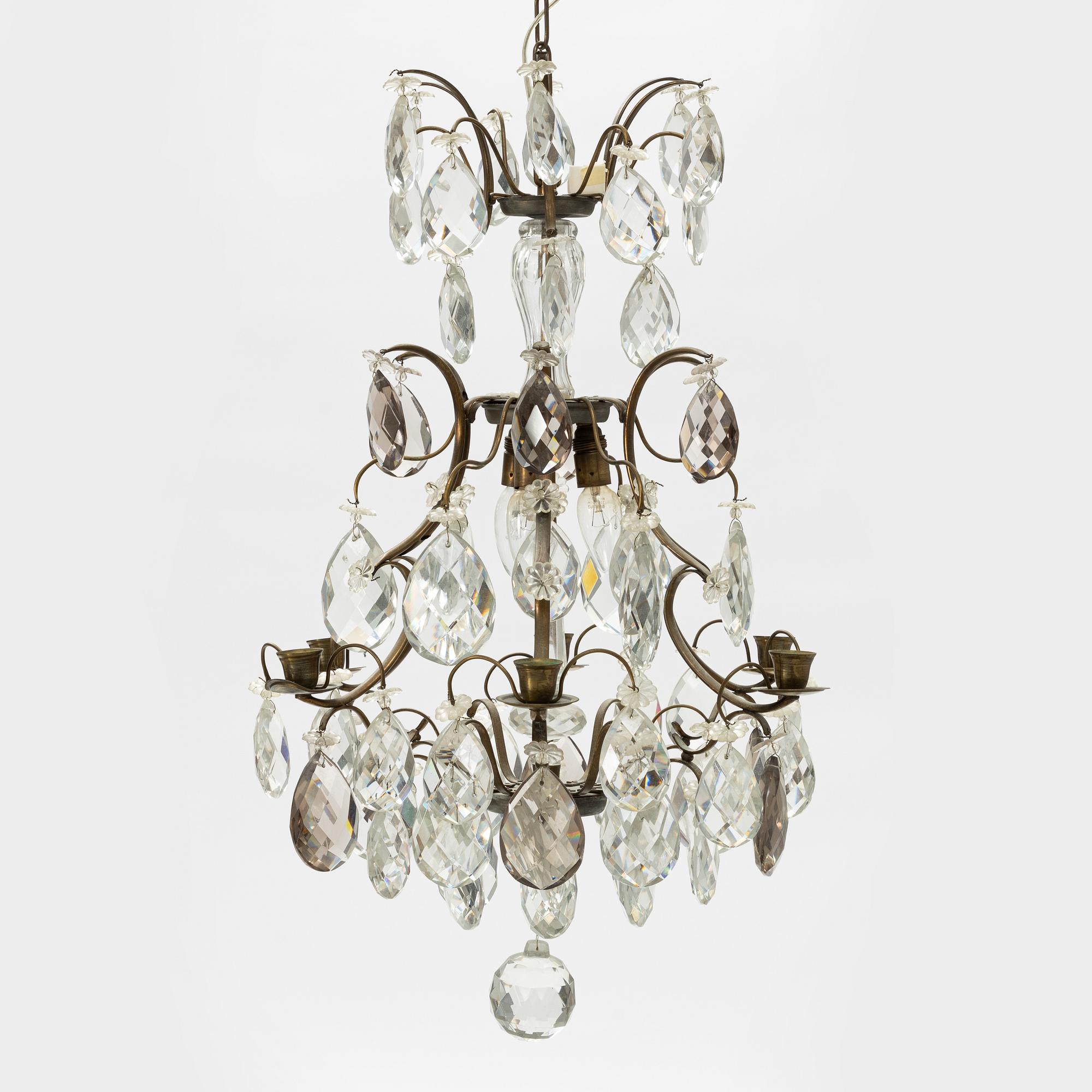 A rococo style chandelier, 20th Century.