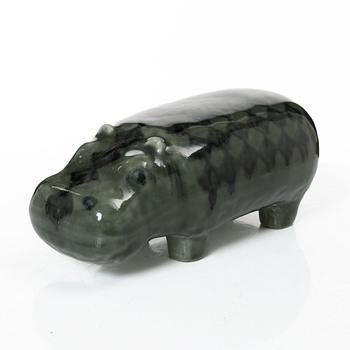 Lisa Larson, figurin, stengods, "Flodhäst" ur serien "Stora zoo", Gustavsberg.