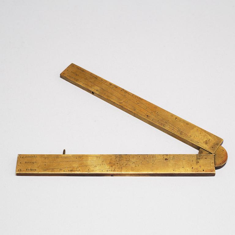 SECTOR / MEASURING INSTRUMENT, brass, probably 18th century.