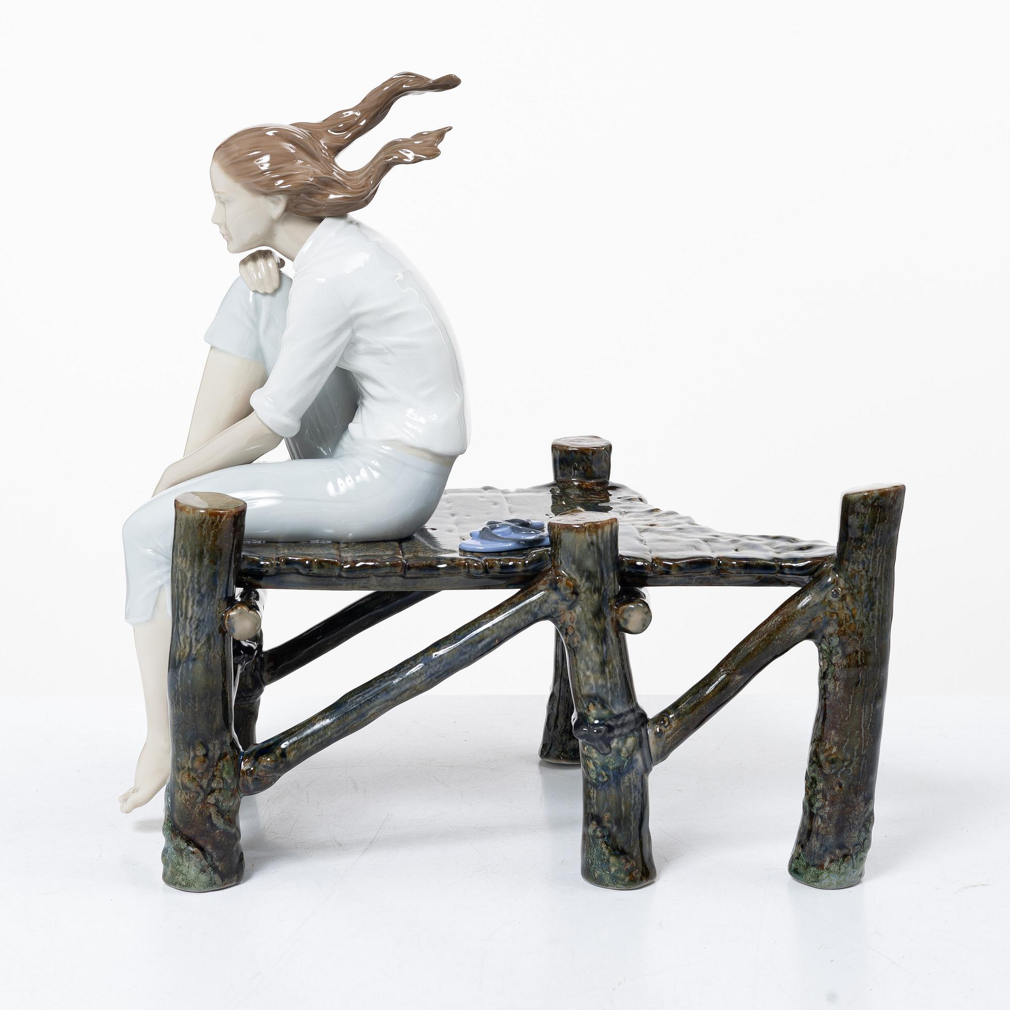 Ernest Massuet, figurine, "Sunset at the Pier", Lladró, Spain.
