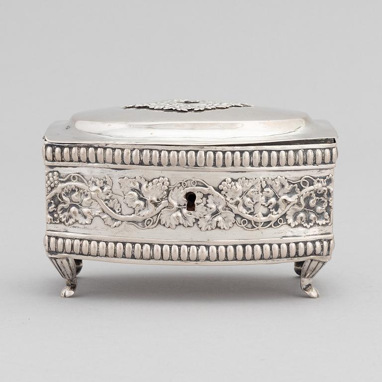 A 19th century silver sugar box, mark of Schulz.