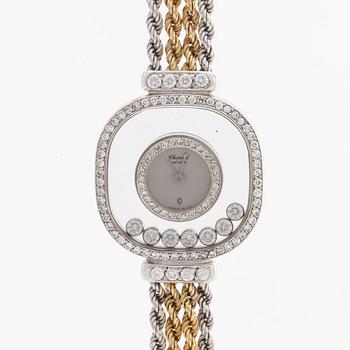 CHOPARD WRISTWATCH, 18K gold and whitegold, brilliant and single-cut diamonds 1,18 ct in total, 22 mm, quartz movement.