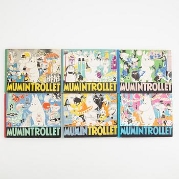 Tove Jansson,  six books 'Mumintrollet 1-6', Gebers Förlag AB 1957-62.