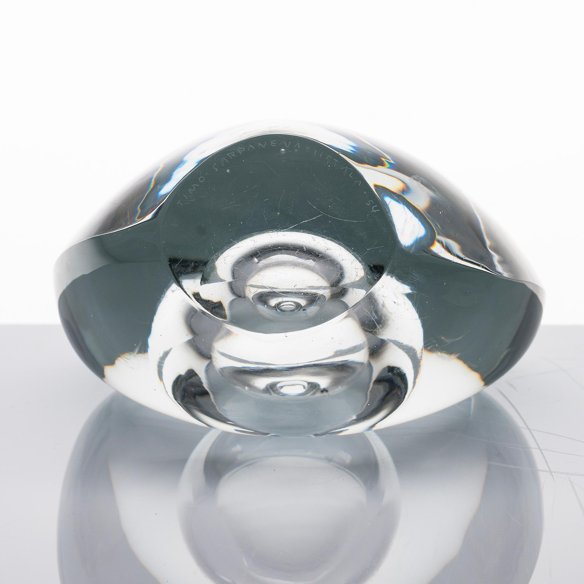 TIMO SARPANEVA, LASIVEISTOS, 'Istuva lintu', signeerattu  Timo Sarpaneva Iittala -54.