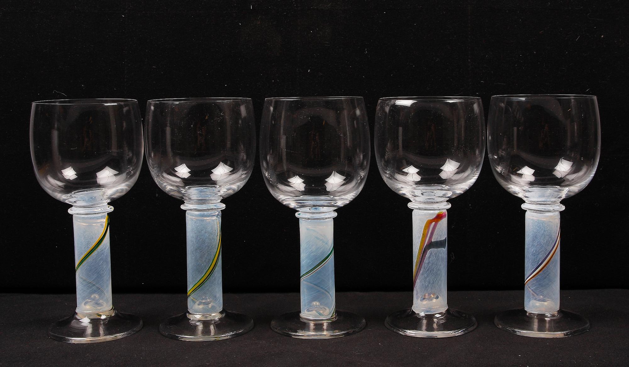POKALGLAS, 5 st samt VAS, Gunnar Cyrén, Orrefors.