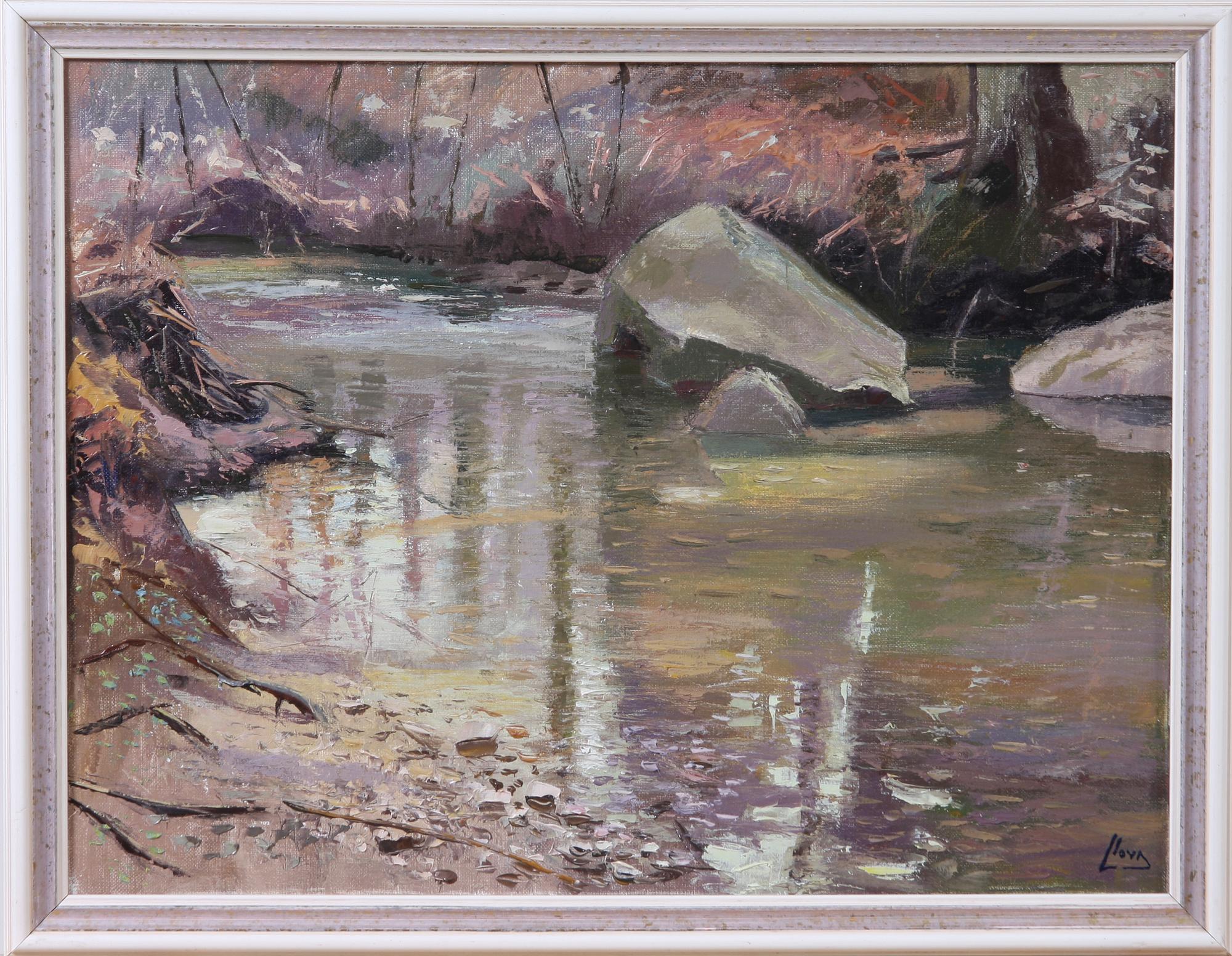 OKÄND KONSTNÄR, olja på duk, 2 st, sign "Lloyd".