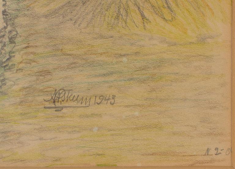 NILS NILSSON SKUM, blandteknik, signerad och daterad 1943.