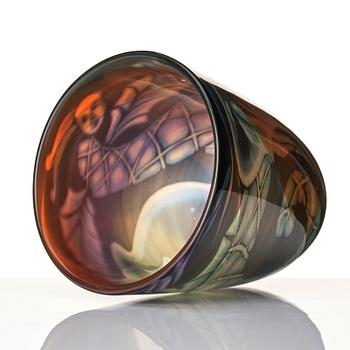 Eva Englund, a 'graal' glass vase, Orrefors, Sweden 1987.