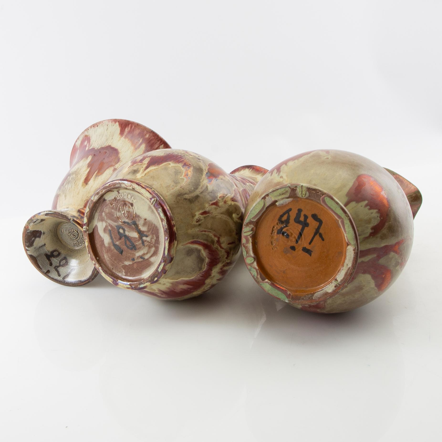 Andersson & Johansson pitcher 2 pcs and vase Höganäs first half/mid 20th century.