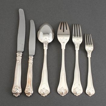 A SET OF 72 PS SILVER CUTLERY, Cohr, Denmark, mid 20th century.