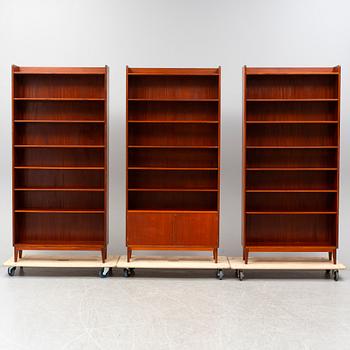 Three mahogany bookcases, mid 20th Century.