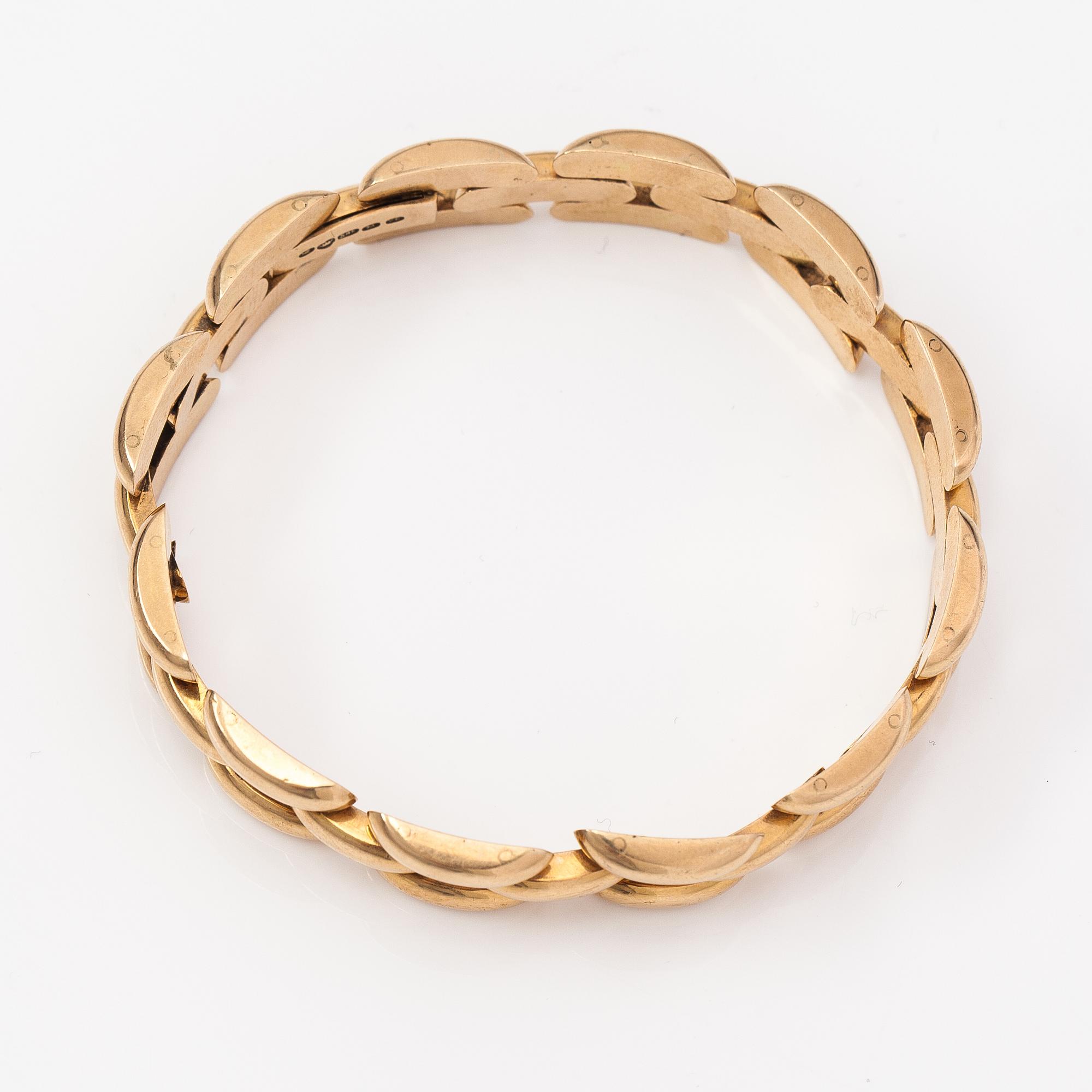 A 14K gold bracelet. Kultateollisuus, Turku 1958.