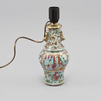 BORDSLAMPA/VAS, porslin, Kina, 1800-tal.
