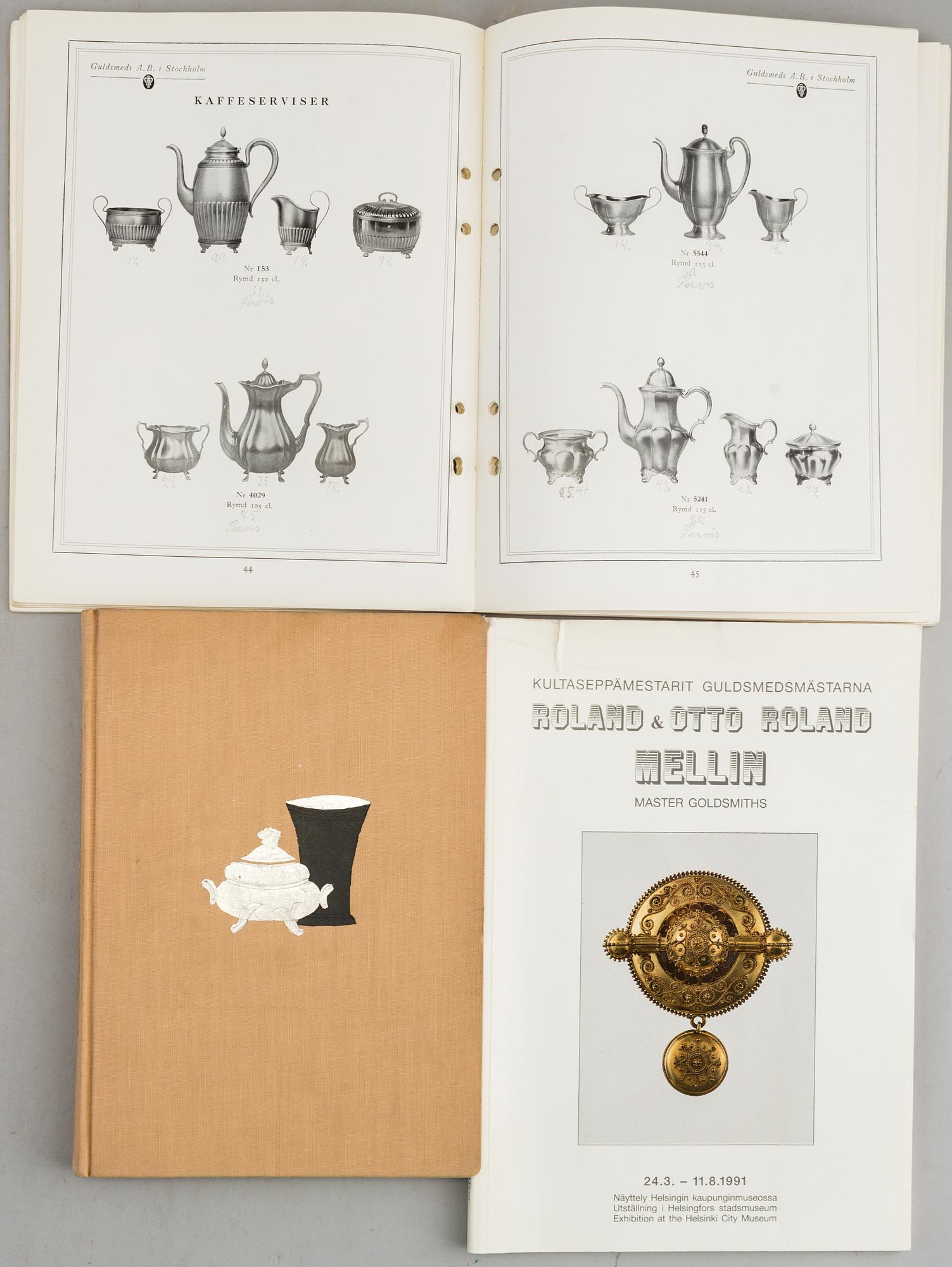 BOOKS, 16 vol. About silver.