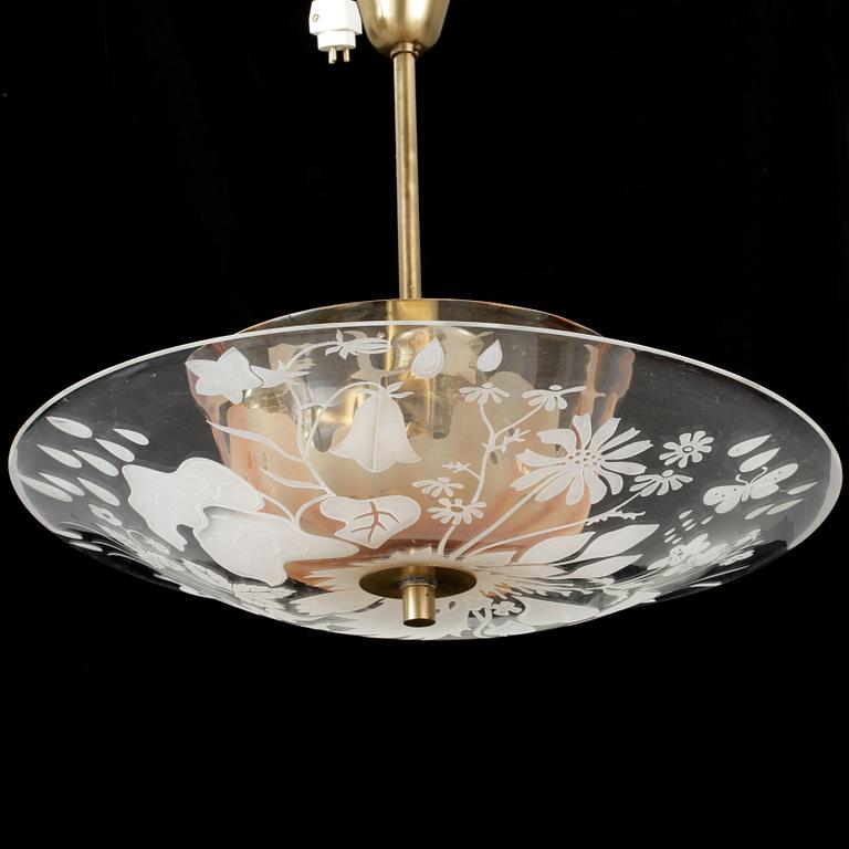 TAKLAMPA, Bo Notini, Glössner & Co, 1900-talets mitt. Höjd ca 56 cm.