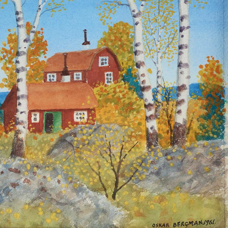 Oskar Bergman, watercolor, signed and dated 1961.