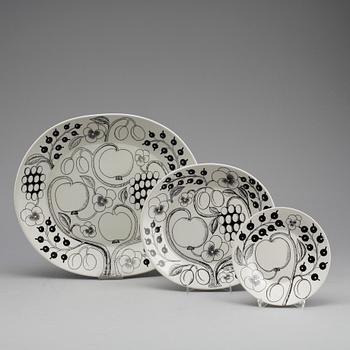 SERVISDELAR, 19 delar, porslin, "Paratiisi", Birger Kaipiainen, Arabia, Finland.