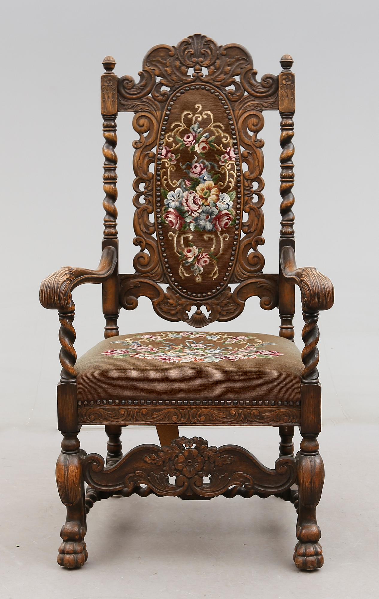 KARMSTOL, barockstil, omkring år 1900.