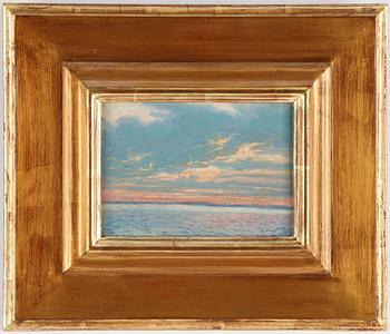 Erik Tryggelin, oil on panel, signed and dated Vadstena 26/8 1943.