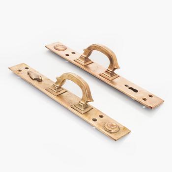 Door handles, 4 pairs, turn of the 20th century.