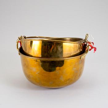 KITTLAR, 3 stycken, mässing, Skultuna Bruk, 1900-talets början.