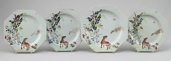 TALLRIKAR, 4 st, porslin, Kina, 1700-tal.