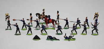 PARTI TENNSOLDATER, ca 21 askar,1800/1900-tal.