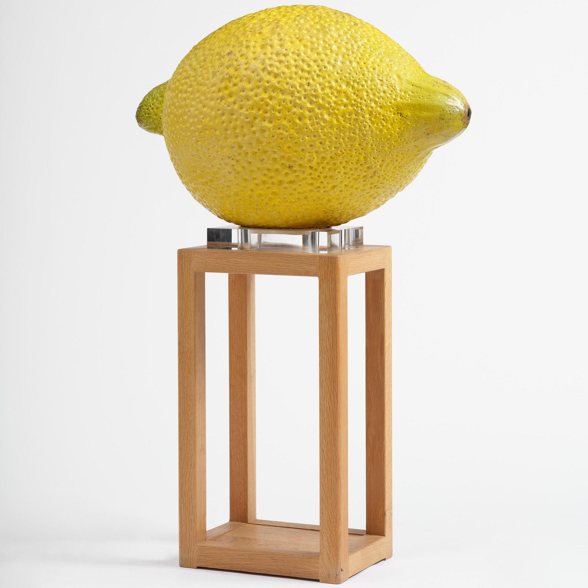 Hans Hedberg, a monumental faience sculpture of a lemon, Biot, France.