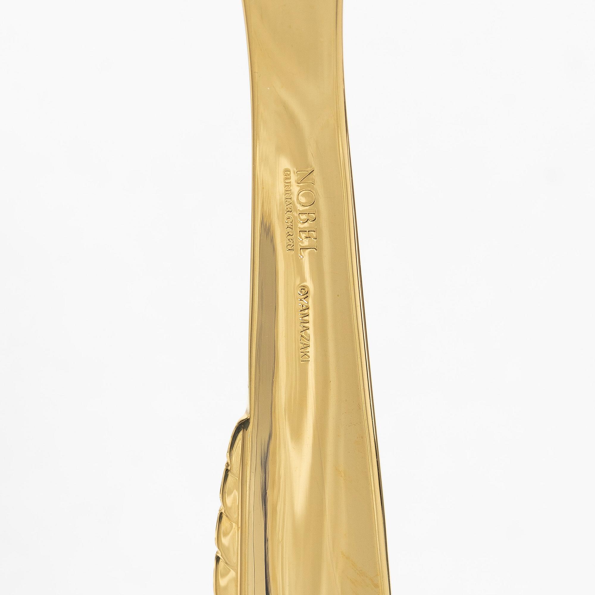 Gunnar Cyrén, fish cutlery, 33 pieces, "Nobel", Gense.