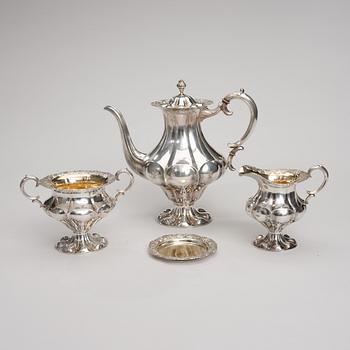 KAFFESERVIS, 4 delar, silver, Tavastehus 1931-33. Totalvikt 1590 g.