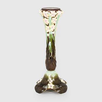Flower pedestal, majolica, early 20th century.