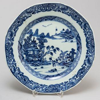 Ten blue and white export plates, Qing dynasty, Qianlong (1736-95).