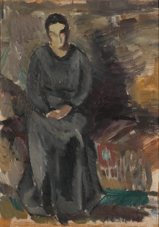 Anton Lindforss, oil on board, signed and dated -16.