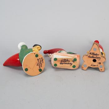 A set of three stoneware candlesticks/figurines, K-studion Gustavsberg.