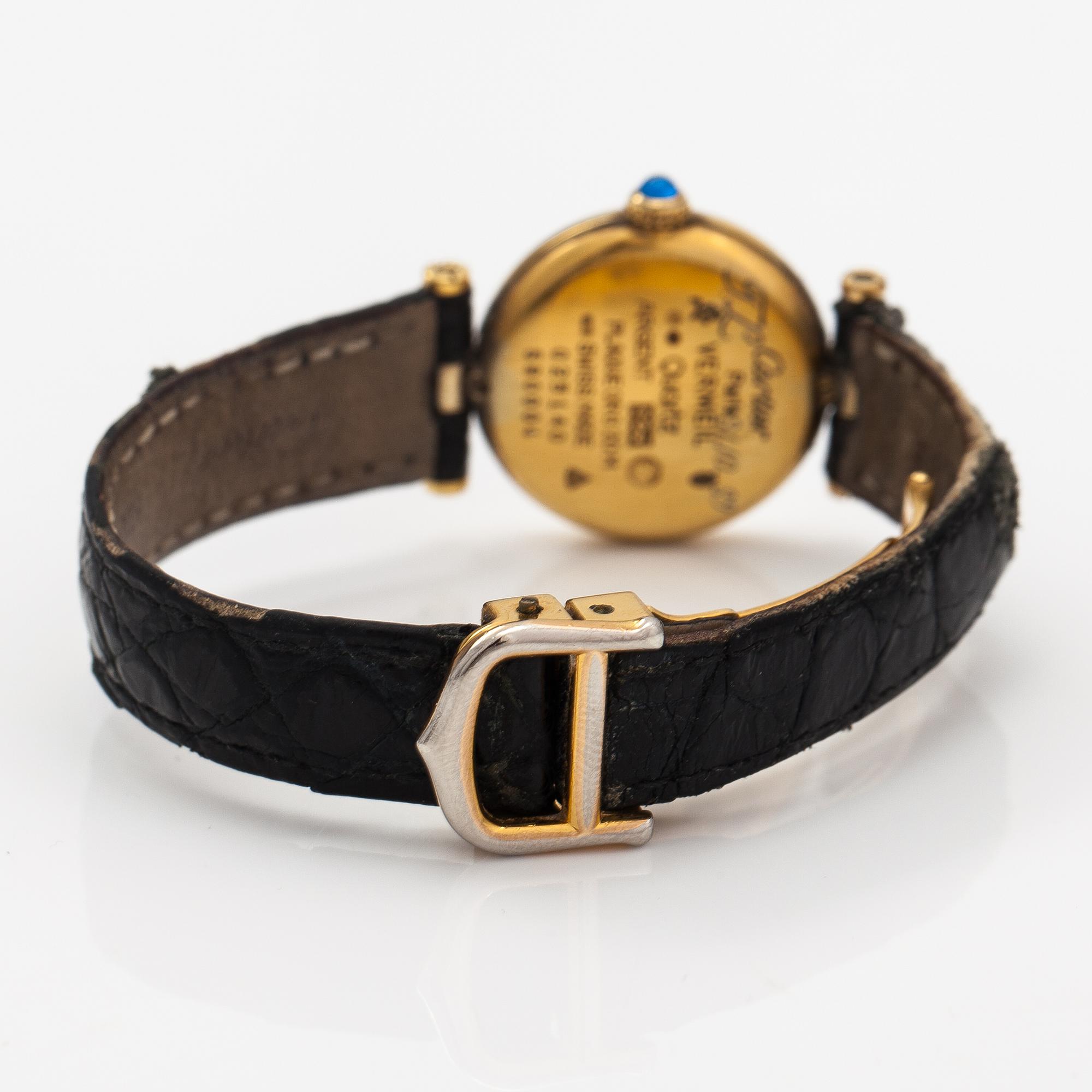 Cartier, Vermeil, wristwatch, 24 mm.