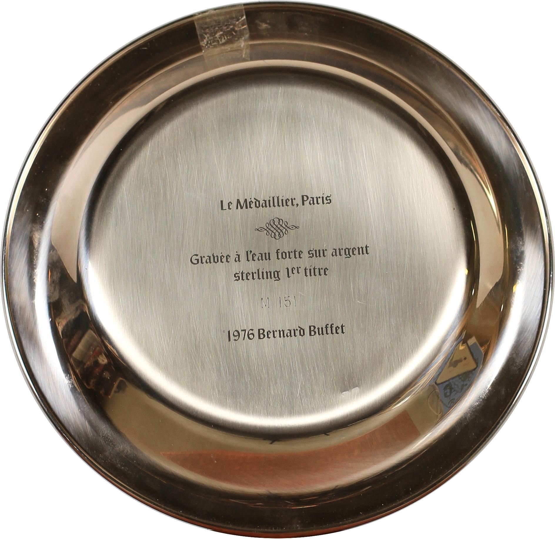 BERNARD BUFFET, efter, fat, silver, sign i trycket, dat 1976.