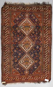 Matta, antik Qashqai, Södra Persien,, ca 201 x 130 cm.