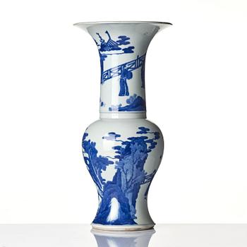 A large blue and white 'yenyen' vase, China, 20th century.