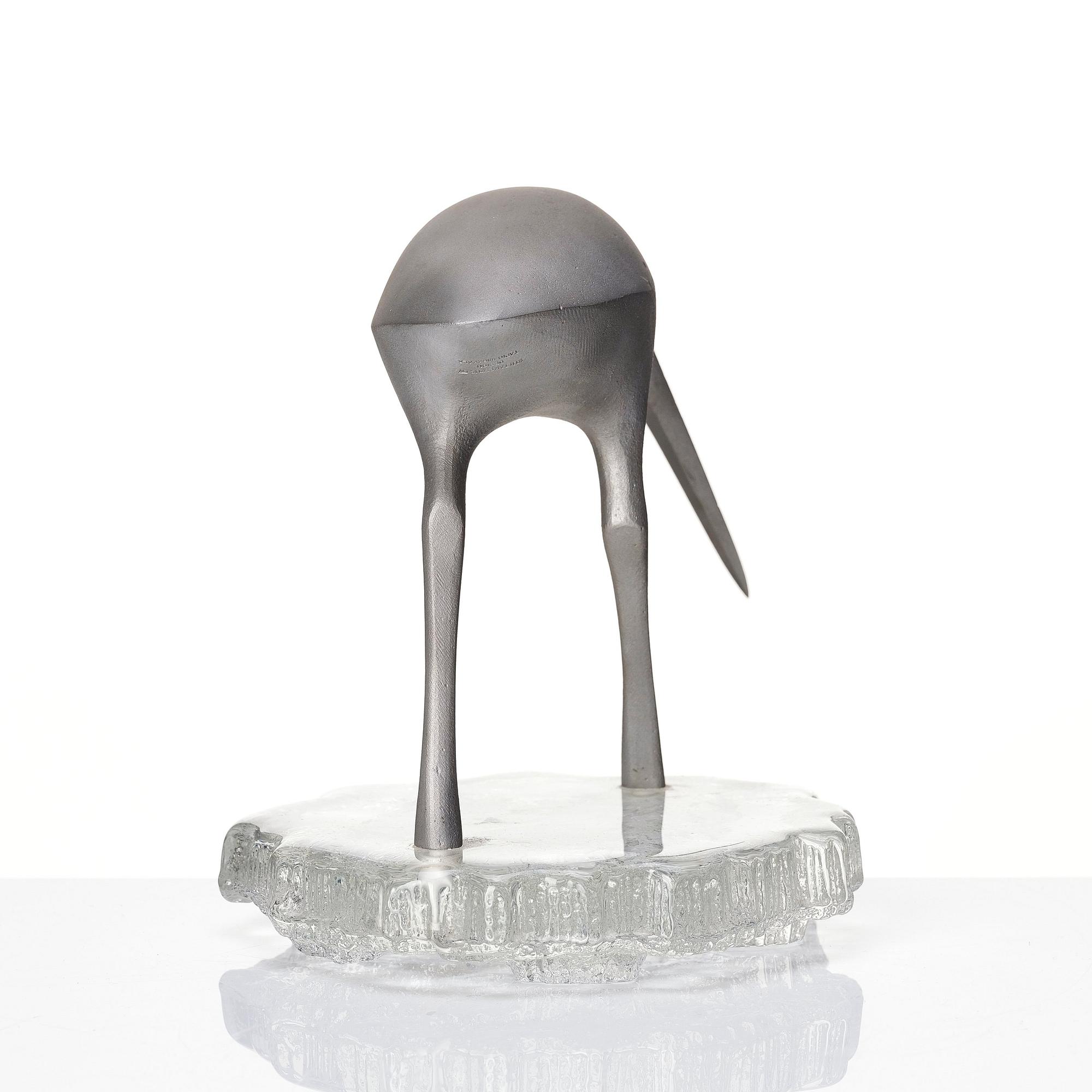 Tapio Wirkkala, skulptur, fågel, "Suokurppa" (Beckasin), modell TW 513. Kultakeskus Oy, Finland 1970-tal.