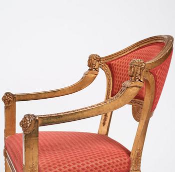 A pair of Swedish chairs in N C Salton's manner,  19th century.