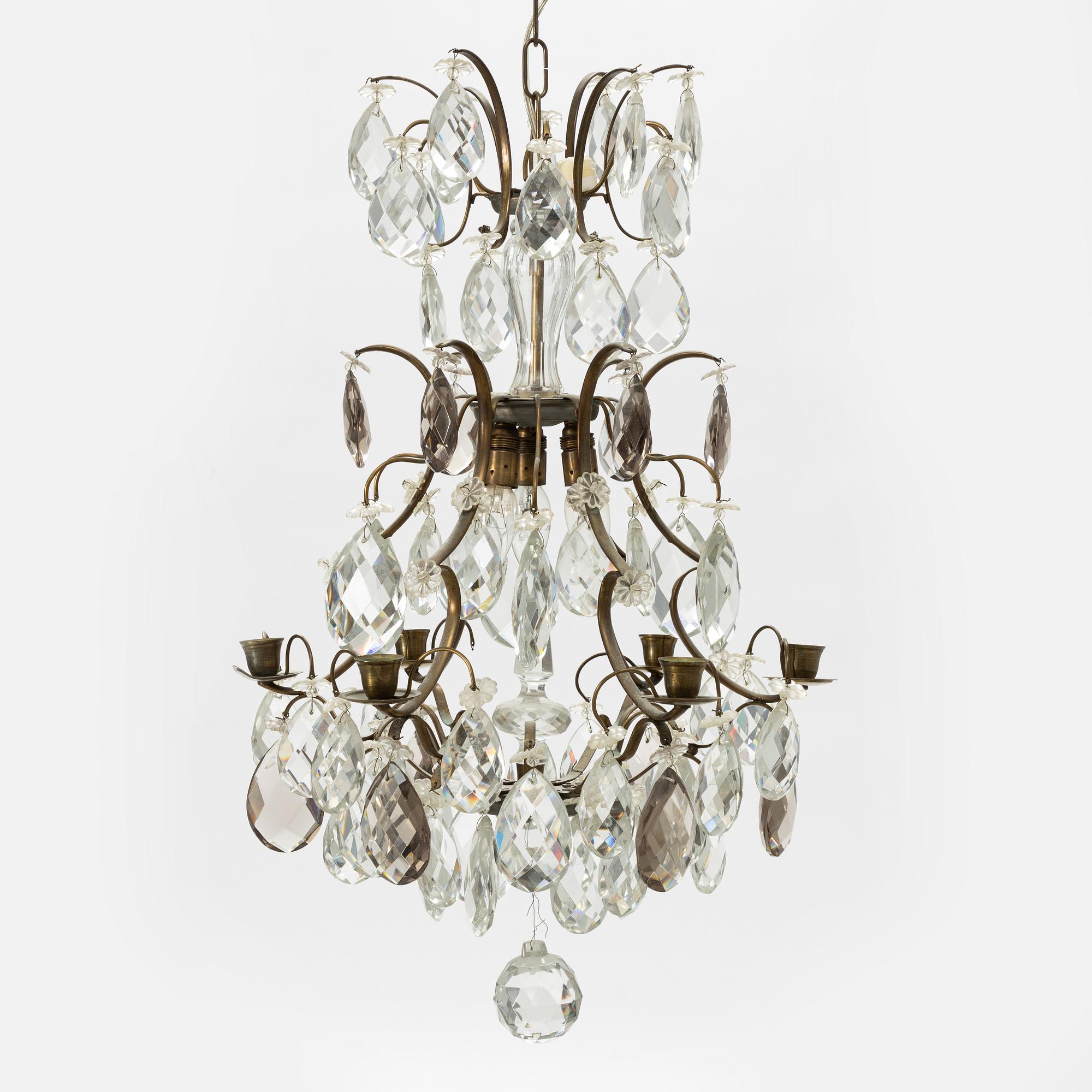 A rococo style chandelier, 20th Century.