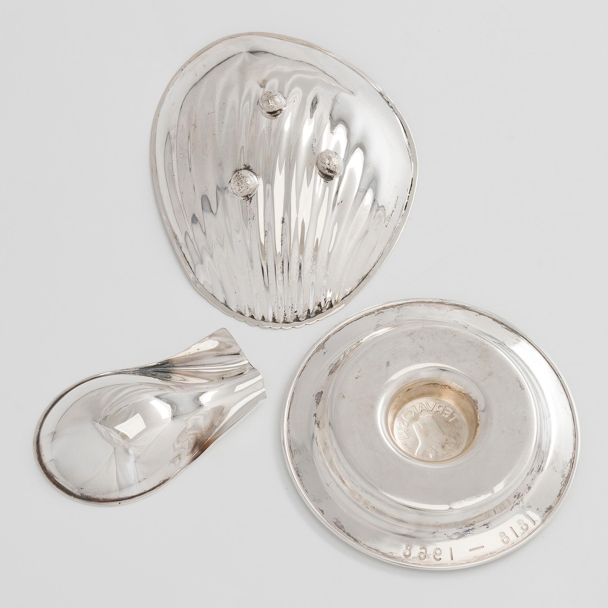 Tapio Wirkkala, skålar, 3 st, silver. Kultakeskus, Tavastehus och Hopeatehdas, Helsingfors, 1956-66.