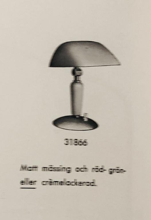 Bertil Brisborg, bords/vägglampa, modell "31866", Nordiska Kompaniet, 1940-50-tal.