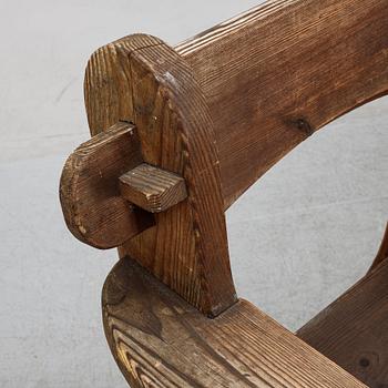 David Rosén, a pair of "Berga" pine armchairs, Nordiska Kompaniet, Sweden 1940's.