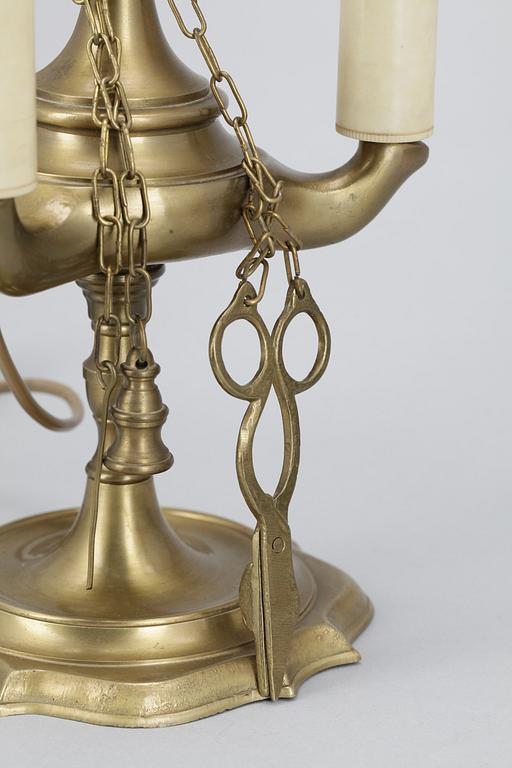 BORDSLAMPA, sk bouillottelampa, 1900-talets andra hälft.