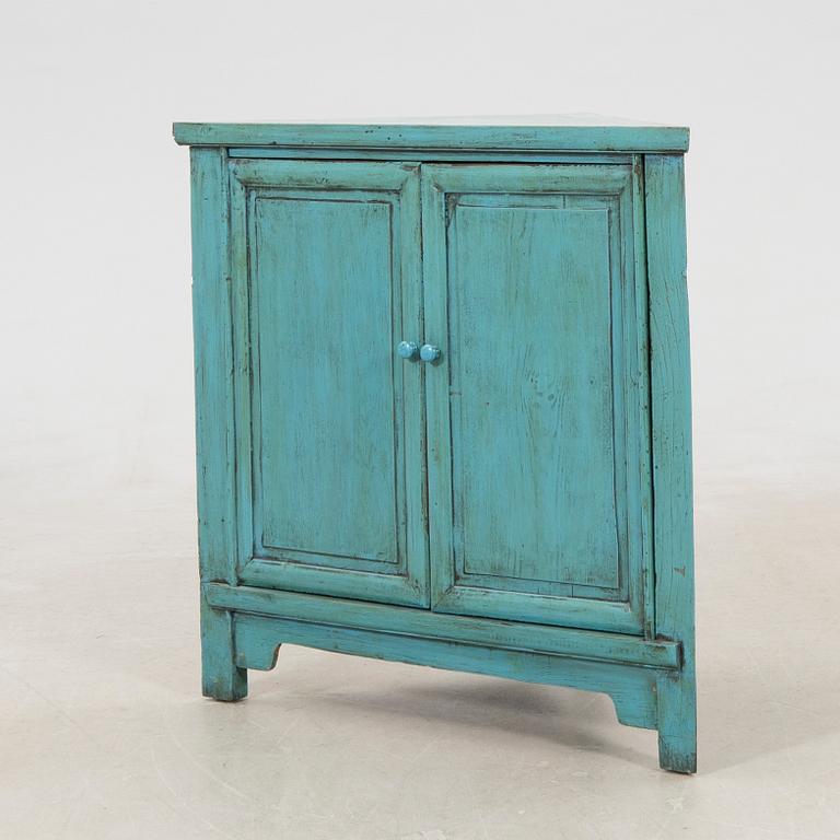 Corner Cabinet China Blue Lotus Late 20th/Early 21st Century.