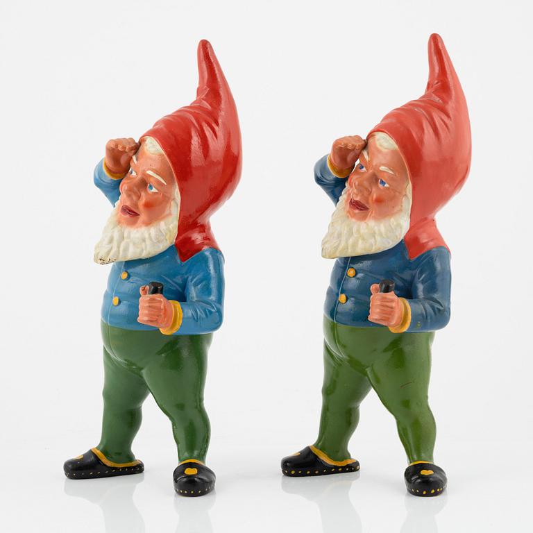Two earthenware gnomes, Balzer und Bock, Gräfenroda, East Germany, second half of the 20th Century.