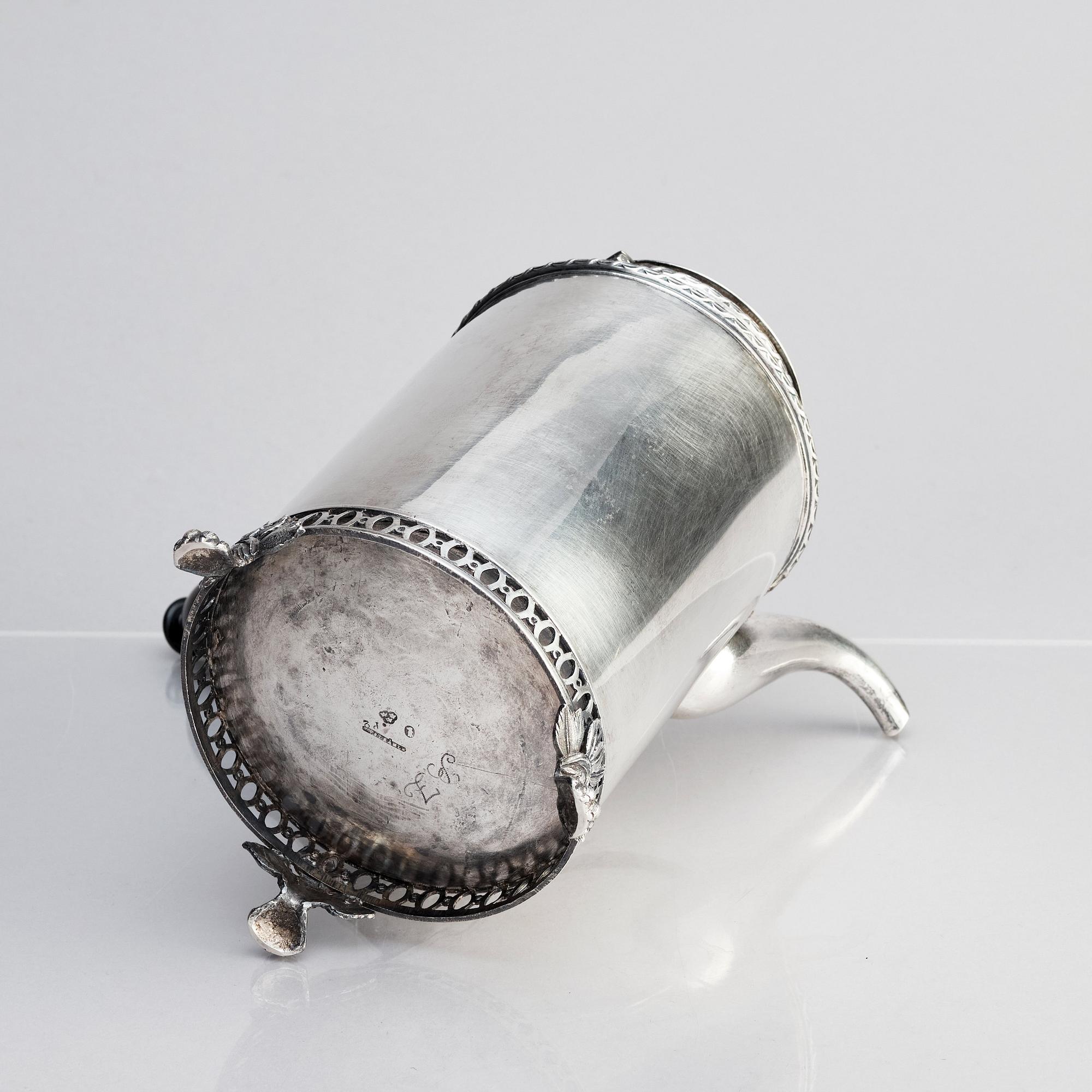 A Swedish silver coffee-pot, mark of Stephan Westerstråhle, Stockholm 1797.